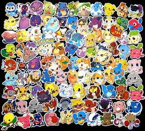 100 Pokemon Stickers Decorate Laptop Phone Books Tablets Party Bag Wall Decal UK - Picture 1 of 13