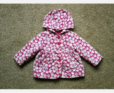 Baby Girls Age 6-9 Months Spring Jacket Mac Coat Fleece Lined Hooded Floral  - Image 1 of 4