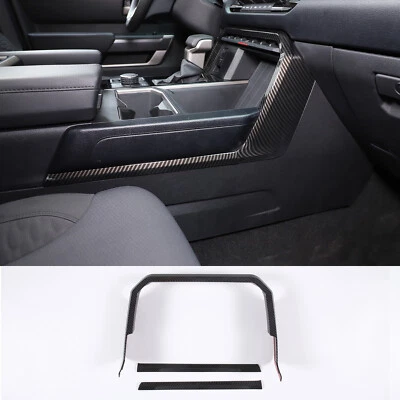 Cubierta de embellecedor de cuadro de consola central de coche de carbono para Toyota Sequoia Tundra 2022-2023 Foto 1 de 4