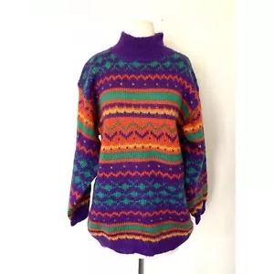 Vintage Coach in Four Seasons Multicolor Strick Rollkragen Pullover Gr. L - Bild 1 von 9