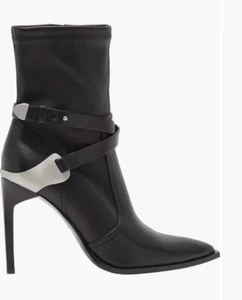 Stivaletto alto stiletto Reiss Hayworth nero taglia 38/7,5 nuovo con scatola - Foto 1 di 14
