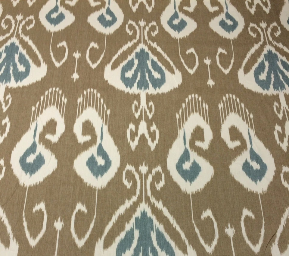 REM TELA BANSURI KRAVET LINO LATTE TOSCANA IKAT DISEÑOS BALLARD 54"Largo x 52" Foto 1 de 4