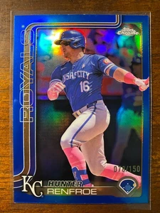 2025 Topps Chrome Hunter Renfroe #125 Blue Refractor /150 Kansas City Royals - Picture 1 of 2