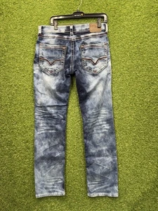 Affliction Jeans Mens 32 Black Premium Ace Slim Straight Leg Acid Wash Grunge - Picture 1 of 11