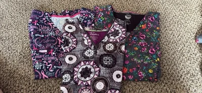 Women's Scrub Tops Size Large Set of 3 Tops - Image 1 of 4