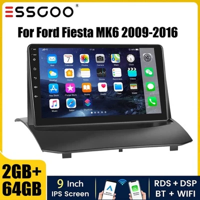9" Coche Estéreo Android 14 Carplay Para 09-17 Ford Fiesta GPS Navegación BT WIFI Radio 64G Foto 1 de 4