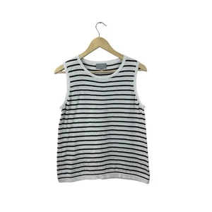 Pure Collection 8 / 10 Cotton Cashmere Sleeveless Sweater Pullover Top Womens - Picture 1 of 9
