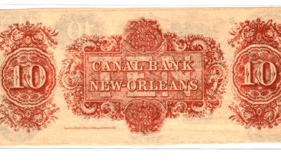 $10 "CANAL BANK" $10 (RARE) 1800'S (NEW ORLEANS) $10 UNCIRCULATED!!!! REDBACK - Image 1 of 3