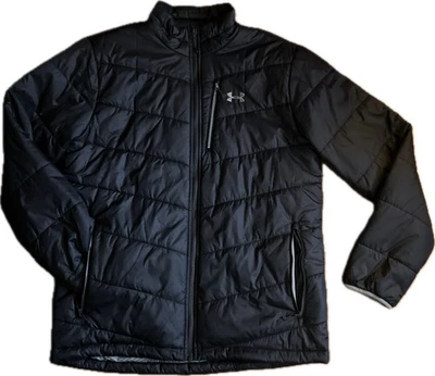 Under Armour Puffer Winter Jacket Men’s L Black Coldgear Infared Full Zip Fitted - Image 1 of 4