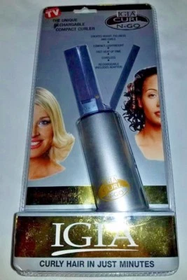 RARE Igia Travel Curling Curler Iron Curl N GO Cordless Rechargeable Sealed Pack - Изображение 1 из 4