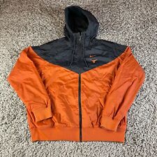 Nike Texas Longhorns Windbreaker Jacket Mens Large L Orange Football Sports Logo