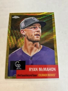 2022 TOPPS CHROME PLATINUM ANNIV. RYAN MCMAHON 3/50 GOLD WAVE REFRACTOR ROCKIES - Picture 1 of 2