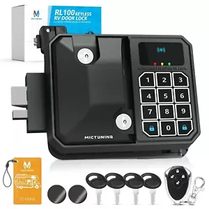 Keyless RV Door Lock, Trailer Entry Latch Bolt-Wireless Key Fob Password Keypad - Foto 1 di 8