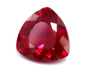 8.85 Ct Natural Certified Red Burma Ruby Trillion Cut Treated  Loose Gemstone..
