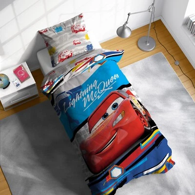 Juego de funda nórdica individual reversible para niños Disney Cars Lightning McQueen Foto 1 de 2