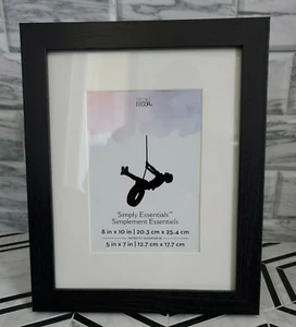 NEW Studio Decor Simply Essentials Photo Frame Black 8" x 10" Matted to 5" x 7" - Picture 1 of 5