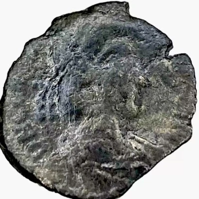 Moneda romana antigua genuina emperador Constante 348-350 dC jinete caído Foto 1 de 4