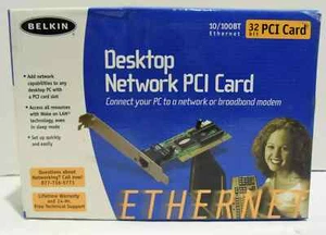 Belkin Desktop Network PCI Card 32 Bit 10/100BT Ethernet New *READ - Picture 1 of 2