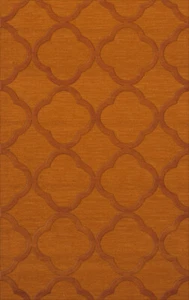 Orange Quaterfoil Trellis Print Transitional Area Rug Geometric DV8 - Picture 1 of 35