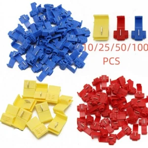 10/25/50/100x T-Tap Quick Splice Crimp Terminal Electrical Wire Cable Connectors - Picture 1 of 18