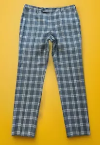 "Pantalones a cuadros ligeros de lana virgen Rota para A.DI Pietro Italia. 35/31"" LUJO" - Imagen 1 de 14