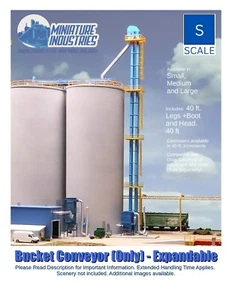 S Scale Bucket Conveyor Kit Expandable for Grain Elevator Structures 1:64 - Picture 1 of 15