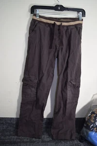 2013 Gymboree Pull On Wide Elastic Waistband 30x26 Cargo Pants BOYS 12 L Brown - Picture 1 of 10