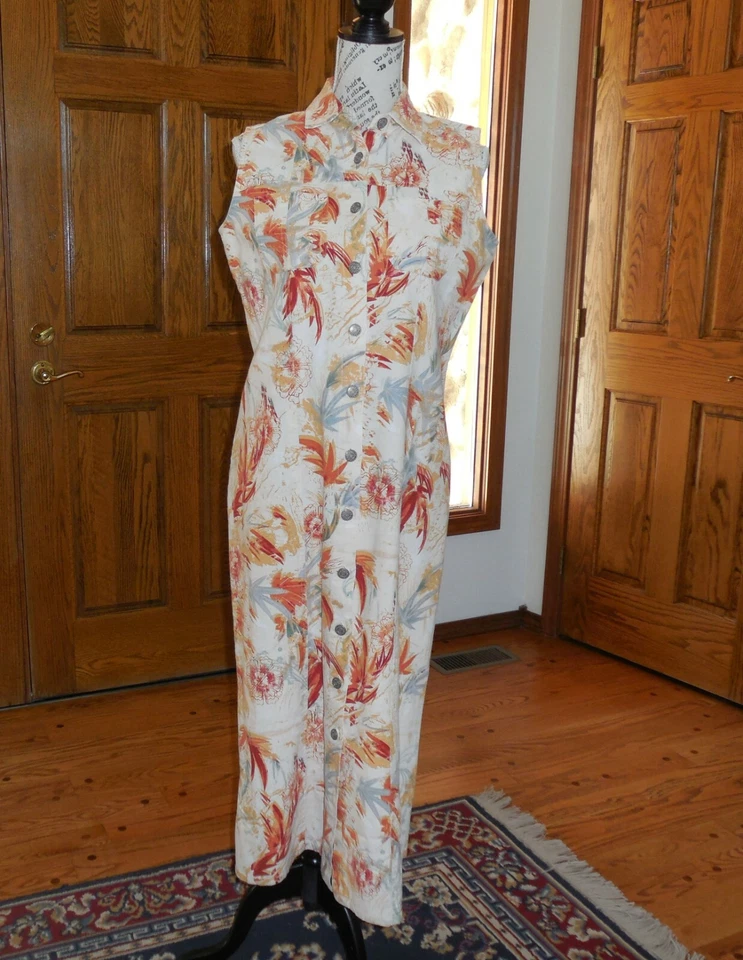 Bill Blass Floral print fitted sheath dress size 8 bust 40 waist 36 length 48 - Image 1 of 4