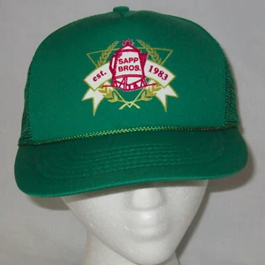 Vintage Saap Bros Gas Trucker Hat Cap Rope on Bill - Mesh Back - Snapback Green - Picture 1 of 8