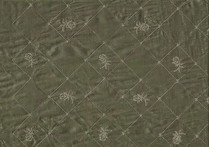 Cortinas de seda de polietileno bordadas de tela suave verde salvia con tono dorado - Imagen 1 de 2