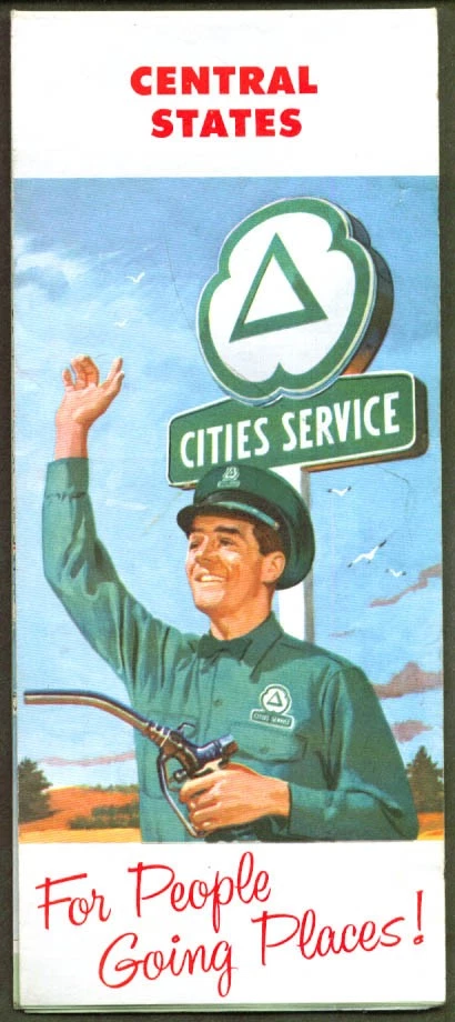 Mapa de ruta de gasolina Cities Service Central EE. UU. 1961 Foto 1 de 1