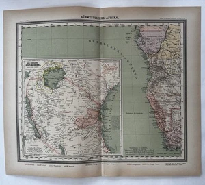 East Africa German possessions 1892 Sohr-Berghaus scarce detailed color map - Picture 1 of 9