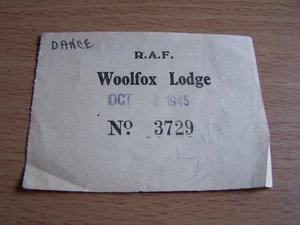 Military RAF Woolfox Lodge Oct 4 1945 Dance Ticket No 3729 - Picture 1 of 2