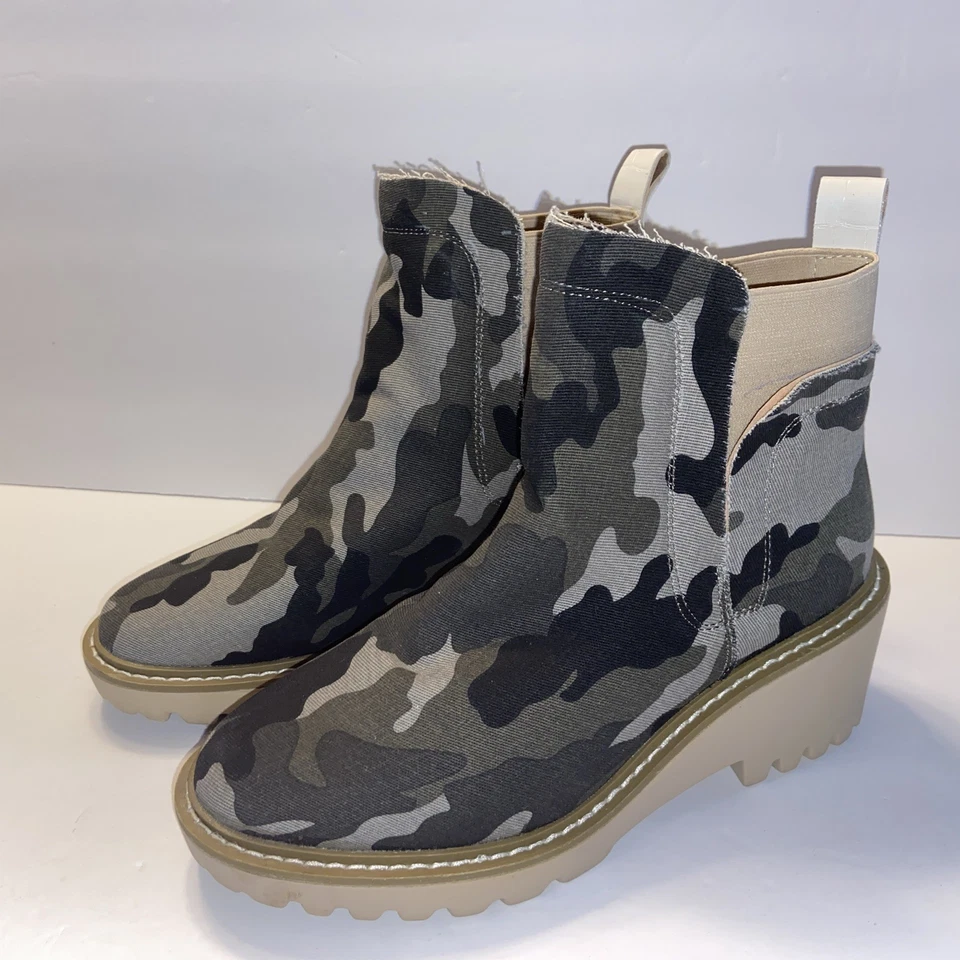 Nicole Miller New York Botas Chelsie Camufladas Botines Gruesos Rústicos Para Mujer Talla 8” Foto 1 de 4