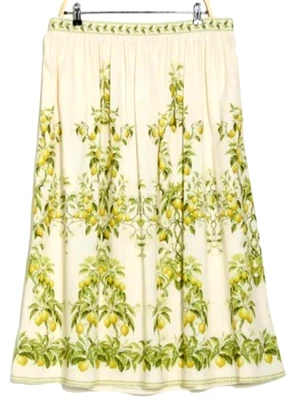 Maxi Falda Max Studio Mujer Amarilla Bolsillos Limón Mezcla Lino Talla Grande 1X Nueva Foto 1 de 4