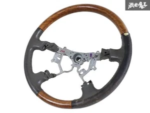 TOYOTA LAND CRUISER 100 UZJ100W Steering Wheel Wood Leather Gray - Picture 1 of 9