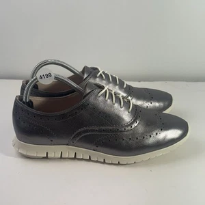 Cole Haan Zerogrand Damengröße 10 silbermetallic Budapester Oxford-Schuhe - Bild 1 von 7