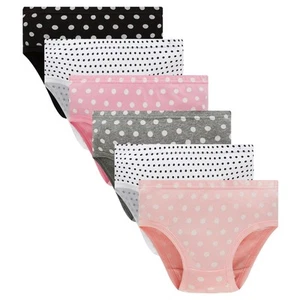 Big Girls' Cotton Soft Panties Pink Polka dot Underwear Size 10 (6-Pack) - Picture 1 of 7