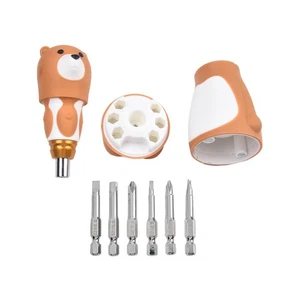 Practical and Cute 6 in 1 Cartoon Bear Screwdriver Set for DIY Repairs - Picture 1 of 19