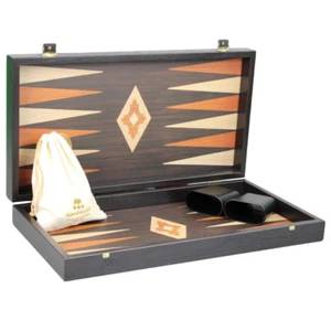 20 Zoll Manopoulos Wenge Eiche Backgammon Set - Bild 1 von 6