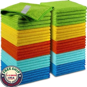 Pano De Limpieza Microfibra Toalla Pulido Suave Altamente Absorbente Coche 50PC - Picture 1 of 7