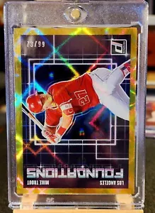 Mike Trout 2018 Panini Donruss Foundations Gold #/99 - Picture 1 of 2