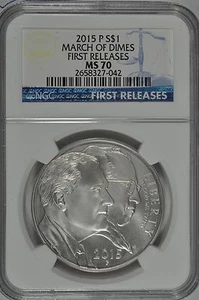 2015 P March of Dimes Uncirculated Silver Dollar NGC MS70 First Release - Picture 1 of 5