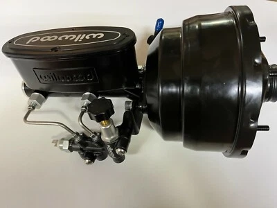 A Body 7" Dual Booster Wilwood Black Master Cylinder 1" Bore 260-8555-BK + Valve - Image 1 of 4