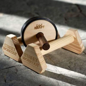 Fitness Set Holz - Edelkraft Bauchroller & Liegestützgriffe - Ab Wheel Push Up - Bild 1 von 5