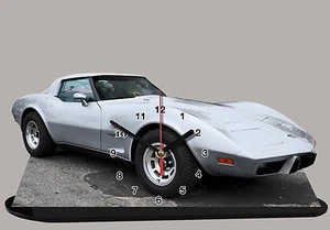 CORVETTE-03, MODELLAUTOS, US CAR, 11,8x 6 Zoll, Auto - Personenwagen, mit Uhr - Bild 1 von 1