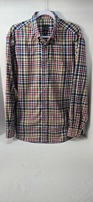 Jos A Bank 旅行衬衫男式 XL 定制格子长袖纽扣 — 第 1/4 张图片