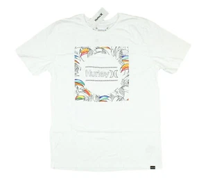 HURLEY Men's Everyday Washed Aviary Short Sleeve T-Shirt Cotton ,White , Medium - Picture 1 of 2