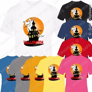 Halloween Horror T-shirt -[D3] Ghost Bats Haunted house - Mens-Ladies-Kids - Picture 1 of 9