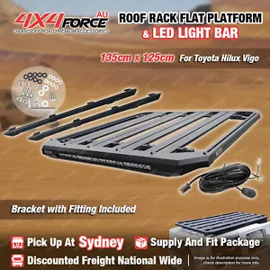 135x125cm Roof Rack Flat Platform with LED Light Bar for Toyota Hilux Vigo SYD - Picture 1 of 4